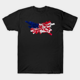 Abstract US Flag made of triangles T-Shirt